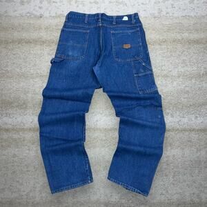 Vintage 90s Red Kap Carpenter Jeans 36x34 Baggy Medium Wash Work Wear Denim